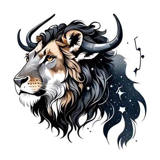 Leo and Taurus constellation tattoo design idea