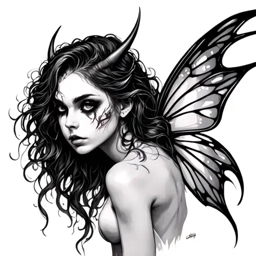 Evil Fairy tattoo design idea