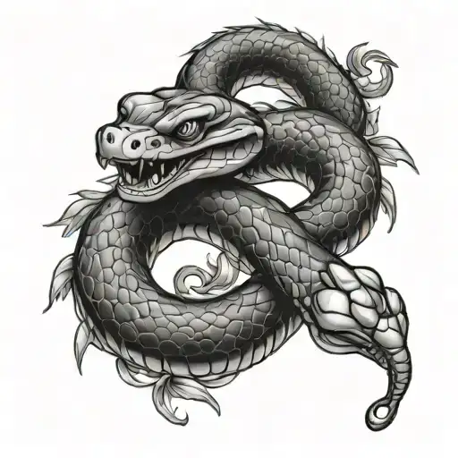 snake chinese zodiac tattoo design idea