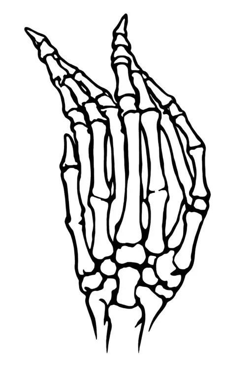 anatomically correct left hand bones  tattoo design idea