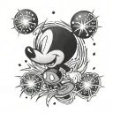 Mickey mouse fireworks exploding tattoo design idea
