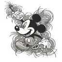 Mickey mouse fireworks exploding tattoo design idea