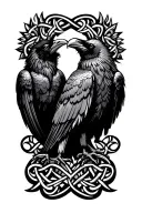 Celtic ravens tattoo design idea