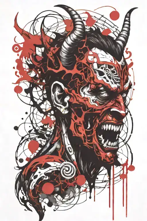 666, Devil, demon, hell tattoo design idea