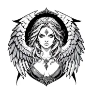 Valkyrie wing attached tattoo design idea