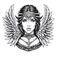 Valkyrie wing attached tattoo design idea