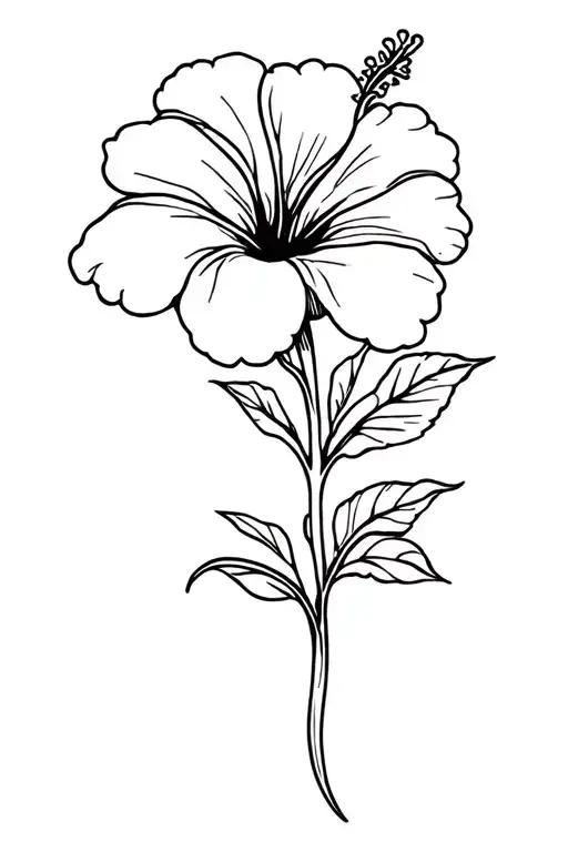 Hawaiian Hibiscus tattoo design idea