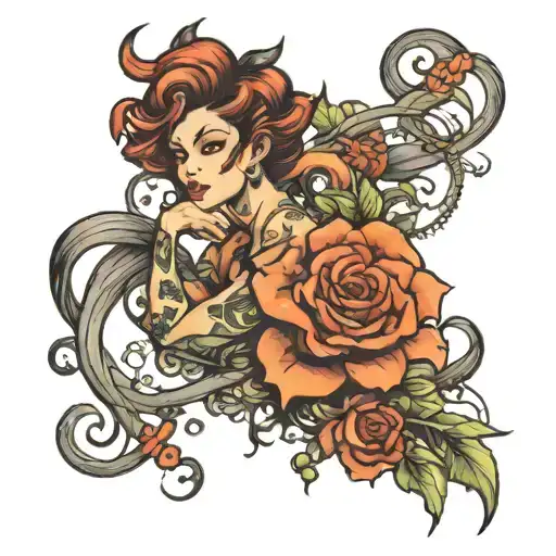 whip femdom style tattoo design idea