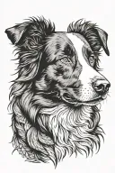 border collie floppy ears herding portrait tattoo tattoo design idea