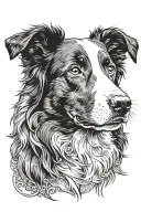 border collie floppy ears herding portrait tattoo tattoo design idea