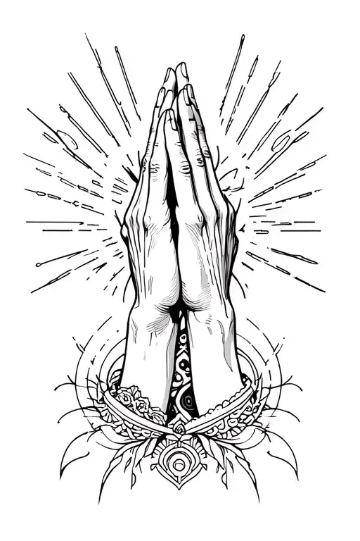 praying hands tattoo design idea