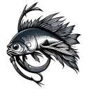 fishing hook tattoo design idea