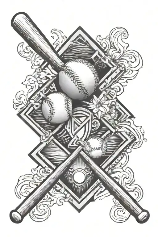 baseball diamond tattoo design idea