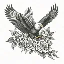 Chris name with skulls roses eagle soaring tattoo design idea