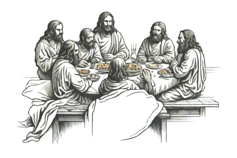 last supper cybersigilism/grunge tattoo design idea