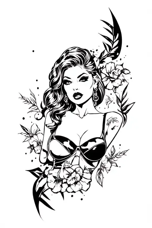 a forearm sleeve that is hot and sexy, latina baddie inspired, for a bad bitch tattoo design idea