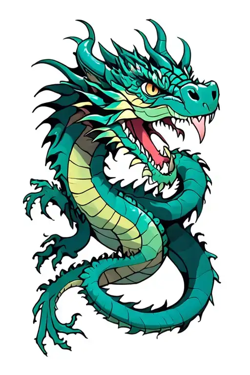 dragon intertwined tattoo design idea