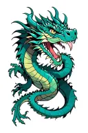 dragon intertwined tattoo design idea