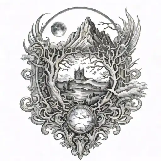 narnia with the moon tattoo design idea