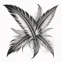 falling feathers tattoo design idea