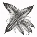 falling feathers tattoo design idea