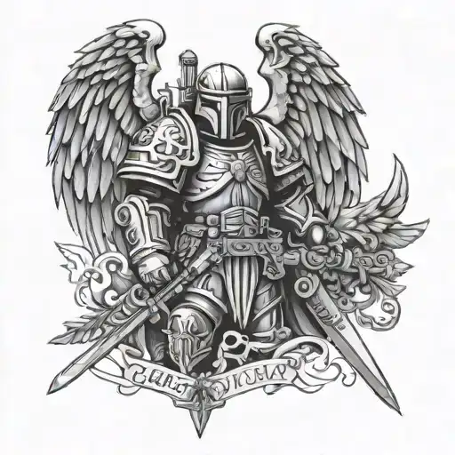 Warhammer 40k Dark Angels tattoo design idea