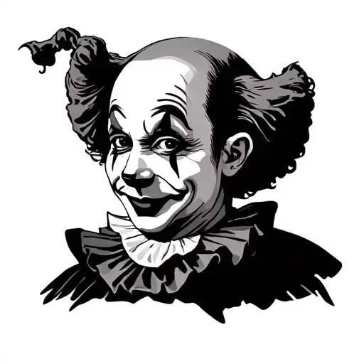 Happy Pierrot Clown tattoo design idea