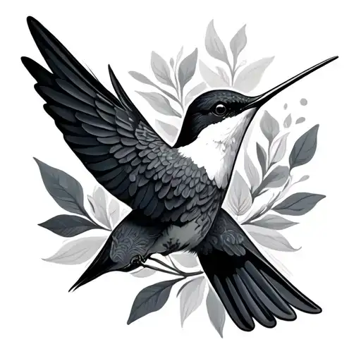American traditional humming bird tattoo design idea