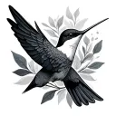 American traditional humming bird tattoo design idea