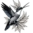 American traditional humming bird tattoo design idea