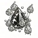 jewels falling like rain drops tattoo design idea