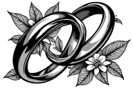 2 wedding ring intertwined tattoo design idea