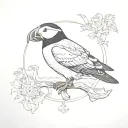 the helm of awe and a puffin tattoo design idea