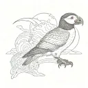 the helm of awe and a puffin tattoo design idea