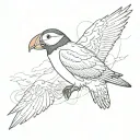 the helm of awe and a puffin tattoo design idea