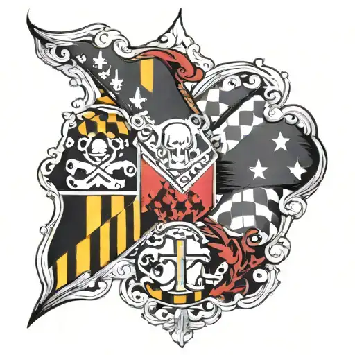 Maryland Flag Sleeve tattoo  tattoo design idea