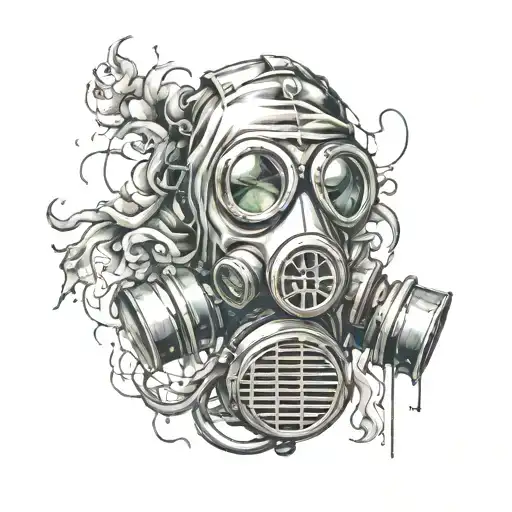 gas mask tattoo design idea