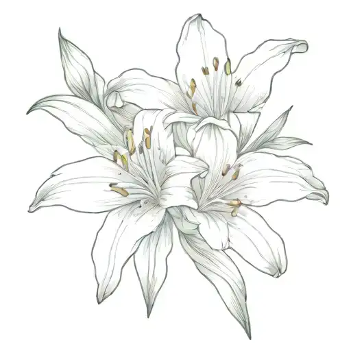 Peruvian lily tattoo design idea