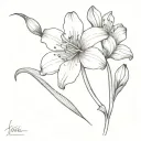 Peruvian lily tattoo design idea