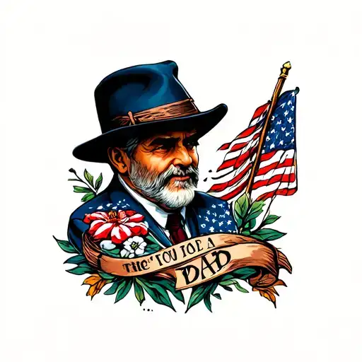 dad memorial tattoo design idea
