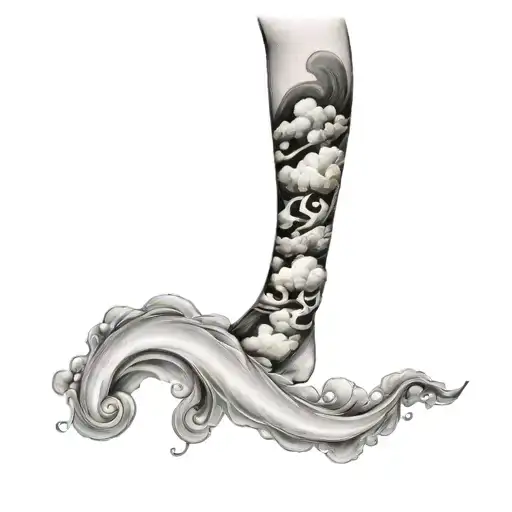 Coverup Clouds and Smoke tattoo design idea