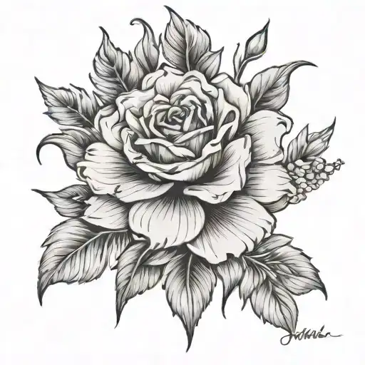 says "see the good" with a january birth flowers  tattoo design idea