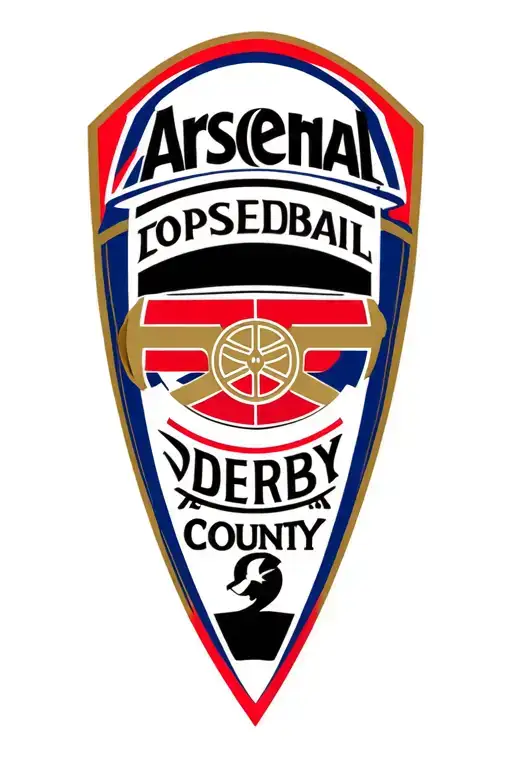 Arsenal and Derby county football club logos  tattoo design idea