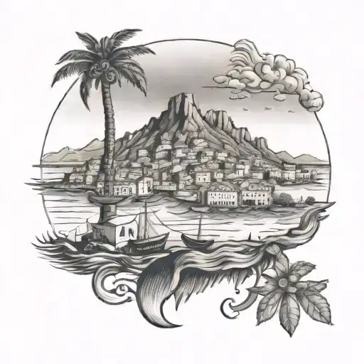 gulf of naples, neapolitan traditions tattoo design idea