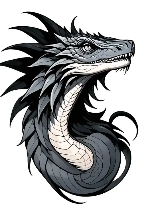 elongated basilisk tattoo design idea