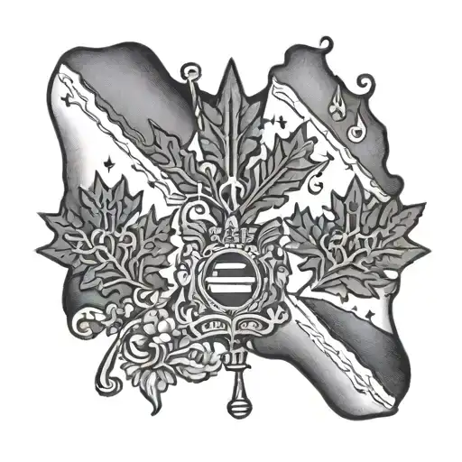 flag of Canada and Colombia tattoo design idea