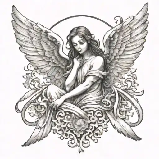 seraphim angel tattoo design idea