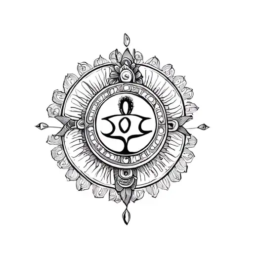 sudarshan chakra in finger of lord vishnu tattoo design idea