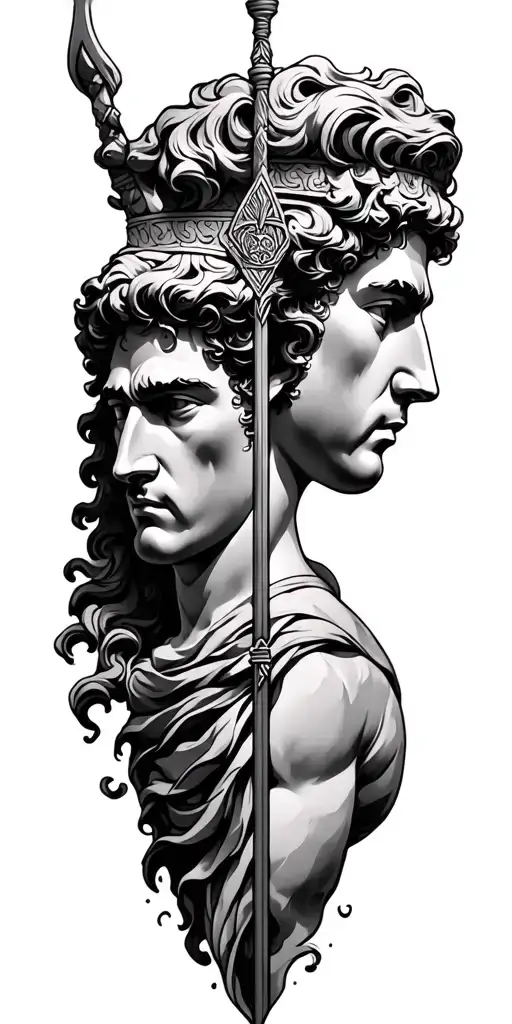 Castor And Pollux greek mythology tattoo design idea