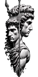 Castor And Pollux greek mythology tattoo design idea